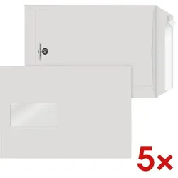 Steinmetz 5x 15er-Pack Recycling Versandtaschen »C5 - mit Fenster« - Hülle in Hülle, 22.9x16.2 cm