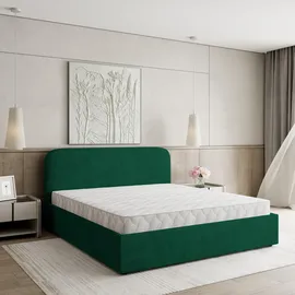 masseno Polsterbett, Grün, Holz, 140x200 cm, Schlafzimmer, Betten, Polsterbetten