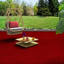 Snapstyle Kunstrasen Rasenteppich mit Noppen Kingston 200 x 500 cm Rot