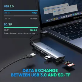 UGREEN USB C Hub 4K at 60Hz USB-C Adapter - Grau