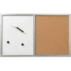 herlitz Whiteboard / Pinnwand 40x60cm beschriftbar Holzrahmen silber Packung mit 6 Stück