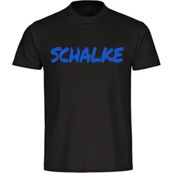 multifanshop Kinder T-Shirt - Schalke - Textmarker - Druck blau - Kind