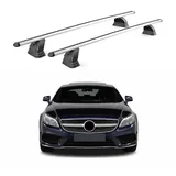 Omac Barres De Toit Transversales En Aluminium Pour Mercedes Cls C218 X218 2011-2018 – Tüv / Din 75302:2019 – Antivol Inclus – Charge Max 75 Kg – 2 Barres – Gris