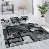 Teppich Grau Wohnzimmer Vintage Kurzflor Geometrisch Abstraktes Muster 160x230 Cm, Grau - Paco Home