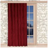 SeGaTeX home fashion Thermo Chenille Flóki Deko-Vorhang Rot mit Universal-Reihband (Kräuselband) Thermo-Wärmevorhang Deko-Schal 245 x 130 cm