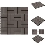 Terrassenfliesen 11 Stück Wpc 30 X 30 Cm 1 Qm Dunkelbraun - Terrassenfliesen - Wpc Terrasse - Gartenmöbel - Outdoor Dekoration - Balkonplatten