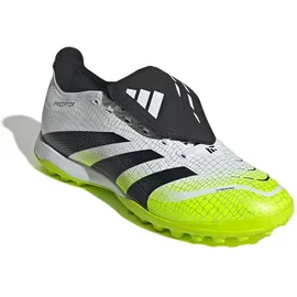 adidas Unisex Predator League Fold-Over Tongue Turf Football Boots, Cloud White/Core Black/Lucid Lemon, 48 2/3 EU