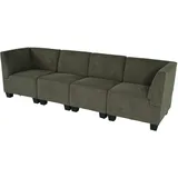 Mendler Modular 4-Sitzer Sofa Couch Lyon, Stoff/Textil braun, hohe Armlehnen