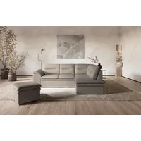 Ecksofa COTTA "Leandra L-Form", grau, B:250cm H:88cm T:90cm, NaturLEDER: Bitte beachten Sie, dass Lederbezüge mehr Nähte aufweisen als Stoffbezüge.;Kunstleder Softlux;NaturLEDER (echtes Rindsleder) in Sitz und Rücken.;Luxus-Microfaser (100% Polyester), Sofas, Ecksofa, wahlweise mit Bettfunktion & Bettkasten