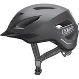 - Fahrradhelm mit Rücklicht und Regenhaube - für den Stadtverkehr - Damen Herren - Dunkelgrau, Größe M