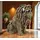 Formano Dekofigur Löwe 36cm – handbemalte Skulptur mit Dreadlocks und Kopfhörern - Schwarz
