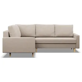 mebligo Eckcouch Textil 5-Sitzer Beige