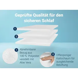 Betten-ABC Basic-Line Komfortschaummatratze geeignet f. Gäste-/Jugendbetten,Kernhöhe ca.10cm, Größe: 140 x 200 cm