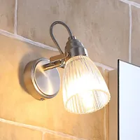LINDBY Wandleuchte, Wandlampe Bad Kara (spritzwassergeschützt (Modern) in Alu aus Glas Für Badezimmer Von Lindby