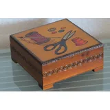Holzprodukte Nähkästchen Nähkästchen Nähkasten Nähkorb Nähkiste Elegant Holz 17 cm x 8 cm x 17 cm