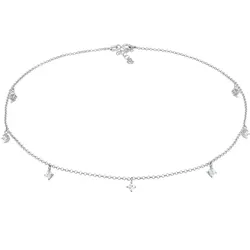 Elli Choker Solitär Zirkonia Funkeln 925 Silber Ketten   Damen 
