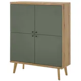 Home Affaire Highboard Alva 107 x 134 x 40 cm Grün/Schwarz