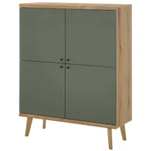 Home Affaire Highboard Alva 107 x 134 x 40 cm Grün/Schwarz