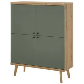 Home Affaire Highboard Alva 107 x 134 x 40 cm Grün/Schwarz