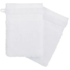 Atmosphera 2er-set Waschhandschuhe - Baumwolle 450 G/m2 - Weiß 15 × 21 Cm Atmosphera Créateur D'Intérieur