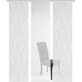 VISION S Schiebegardine VISION S "3ER SET WAVE" Gr. 1, grau, B:60cm H:260cm, Polyester, Gardinen, HxB: 260x60, Schiebevorhang 3er Set Digitaldruck