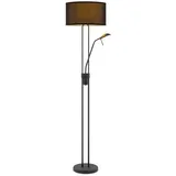 Home Sweet Home Deckenfluter mit Leselampe Dimmbar - Stehlampe Wohnzimmer Schwarz, 170cm LED Stehleuchte mit Stoffschirm, inkl. E27& G9 Leuchtmittel, für Büro & Schlafzimmer