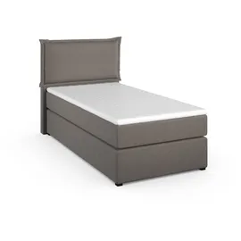 Home Affaire Boxspringbett HOME AFFAIRE "Lysann", grau (hellgrau), B:107cm L:215cm, Komplettbetten, Boxspringbett, 5fach verstellbares Kopfteil, in 4 Breiten, 3 Matratzenarten