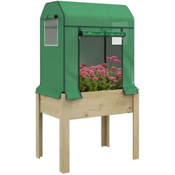 Outsunny - Hochbeet - 86Lx60Wx165Hcm - Natur+Grün