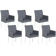 Beliani Gartenstuhl 62 x 52 x 91 cm grau/weiß 6 St.