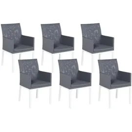 Beliani Gartenstuhl 62 x 52 x 91 cm grau/weiß 6 St.