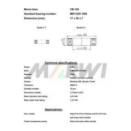 Marwi Rillenkugellager MR17287 Union CB-105 17 x 28 x 7 mm