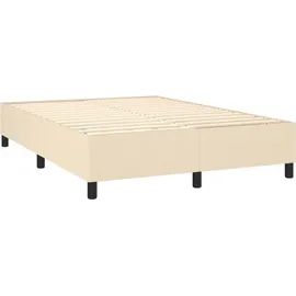 vidaXL Boxspringbett mit Matratze Creme 140x200 cm Stoff vidaXL