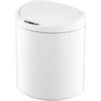 Rijoka Sensor Mülleimer 8L – Kunststoff Weiß – Soft Close – Fingerabdruck frei – Modern Design - Weiß