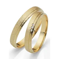 Trauring FIRETTI "Schmuck Geschenk Gold 750 Hochzeit Ehering "LIEBE"" Fingerringe Gr. 64, SI = kleine Einschlüsse ohne Brillanten, Gelbgold 585, 3,5mm, goldfarben (gelbgoldfarben) Made in Germany, wahlweise mit oder ohne Brillanten