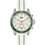 Lacoste Chronograph Quarz Uhr für Herren Kollektion MAINSAIL mit Weisses Silikonarmband - 2011362