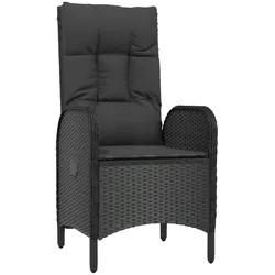 vidaXL Gartenstühle 2 Stk. Poly Rattan Schwarz