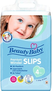 Beauty Baby Windeln Premium Größe Gr.4 (7-15 kg) für Babys und Kleinkinder (4-18 Monate), 22 St.