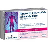 Ibuprofen HEUMANN Schmerztabletten 400 mg Filmtabletten: bei leichten, bis mäßig starken Schmerzen, fiebersenkende & entzündungshemmende Tabletten, 30 St