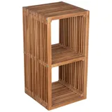 bene living Teakregal 2 Fächer 80 x 40 x 40 cm Braun