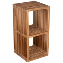 bene living Teakregal 2 Fächer 80 x 40 x 40 cm Braun