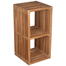 bene living Teakregal 2 Fächer 80 x 40 x 40 cm Braun