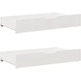 vidaXL Bettschubladen 2 Stk. Weiß 90x55x17 cm Massivholz Kiefer