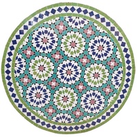 Marokkanischer Mosaiktisch D80 cm Ankabut Grün rund Mosaik Esstisch Gartentisch