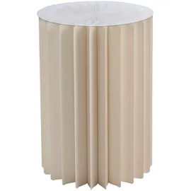 Trend-Center Beistelltisch H 60 cm DREL, Ø 40 cm - Creme Papier - Glas