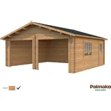 Palmako Holzgarage Roger 5,75 x 5,10 m braun tauchimprägniert