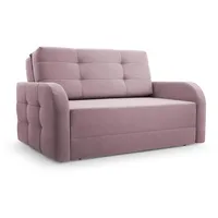 MOEBLO Kindersofa Porto 120 – Schlafsessel Sofa Sessel Jugendsofa Schlafsofa 2-Sitzer Gästebett mit Schlaffunktion und Bettkasten Rose (BRAGI 91)