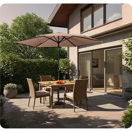 OEM Faltbarer Gartenschirm Ø 300 cm Beige
