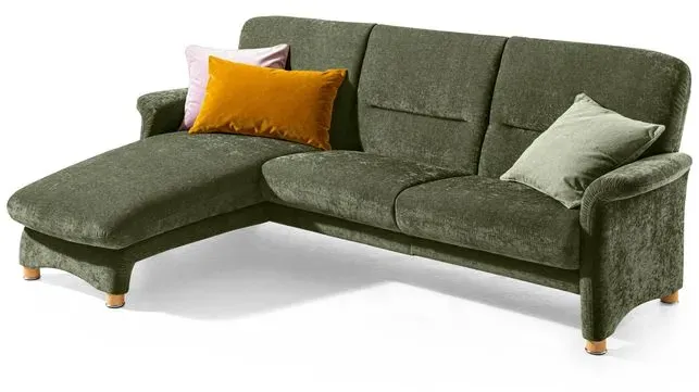 Segmüller Werkstätten Sofa inkl. Longchair Bora Stoff Moos