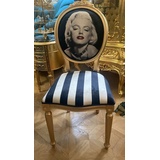 Casa Padrino Barock Esszimmer Stuhl Marilyn Monroe mit Streifen
