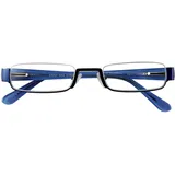 I NEED YOU ANNA New stilvolle qualitativ hochwertige Lesebrille in Blau +1 Dioptrien für Damen & Herren - Leichtes, modernes Design inklusive Hartschalen-Etui – Nylorhalbbrille mit Acetatbügel